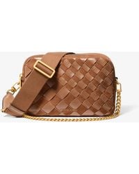 MICHAEL Michael Kors - Mk Bryant Medium Woven Suede Camera Crossbody Bag - Lyst