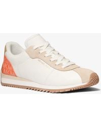 MICHAEL Michael Kors - Mk Rhodes Color-Block Leather And Signature Logo Trainer - Lyst