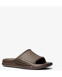 Michael Kors - Mk Griffin Signature Logo Slide Sandal - Lyst