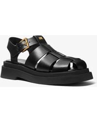 Michael Kors - Mk Indy Fisherman Leather Sandal - Lyst