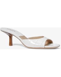 Michael Kors - Anita Crocodile Embossed Leather Sandal - Lyst