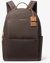 Michael Kors - Sable Large Signature Logo Backpack - Lyst