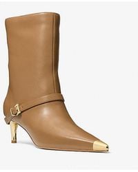 Michael Kors - Kasia Leather Buckle Boot - Lyst