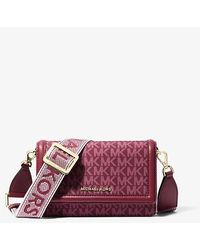Michael Kors - Jet Set Small Logo Print Woven Smartphone Crossbody Bag - Lyst