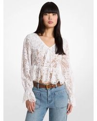Michael Kors - Mk Corded Floral Lace Blouse - Lyst