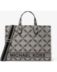 MICHAEL Michael Kors - Mk Gigi Large Empire Logo Jacquard Large Tote Bag - Lyst