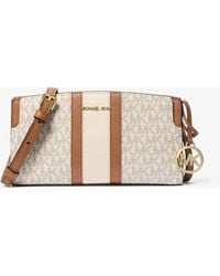 MICHAEL Michael Kors - Mk Becca Small Signature Logo Stripe Crossbody Bag - Lyst