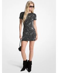 MICHAEL Michael Kors - Studded Paisley Scuba Mini Dress - Lyst
