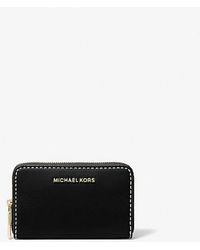 Michael Kors - Jet Set Small Topstitched Leather Wallet - Lyst