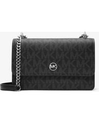Michael Kors Outlet - Mk Abbott Medium Signature Logo Shoulder Bag - Lyst