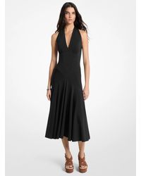 MICHAEL Michael Kors - Mk Stretch Matte Jersey Halter Midi Dress - Lyst