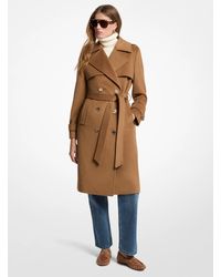 MICHAEL Michael Kors - Mk Belted Wool Blend Coat - Lyst