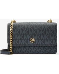Michael Kors Outlet - Mk Abbott Medium Signature Logo Shoulder Bag - Lyst
