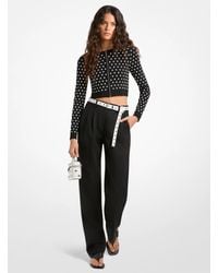 Michael Kors - Mk Pleated Stretch Wool Blend Twill Trousers - Lyst