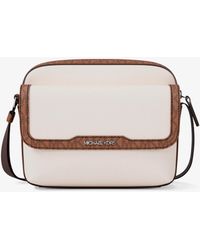 Michael Kors - Cooper Medium Pebbled Leather And Signature Logo Camera Crossbody Bag - Lyst