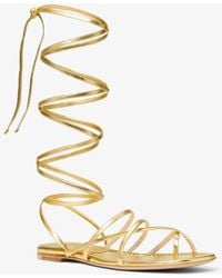 Michael Kors - Mk Jade Metallic Leather Gladiator Sandal - Lyst