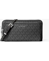 MICHAEL Michael Kors - Mk Jet Set Large Signature Logo Continental Crossbody Bag - Lyst