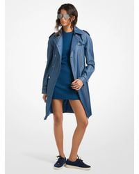MICHAEL Michael Kors - Mk Mk2000 Logo Jacquard Trench Coat - Lyst