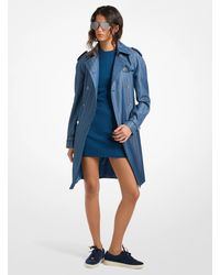 MICHAEL Michael Kors - Mk Mk2000 Logo Jacquard Trench Coat - Lyst