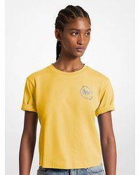Michael Kors - Embellished Logo Organic Cotton T-Shirt - Lyst
