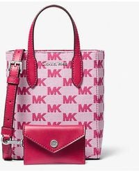 Michael Kors - Vincent Extra-Small Logo Jacquard Convertible Tote Bag With Card Case - Lyst