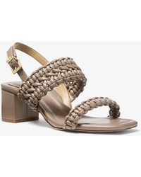 MICHAEL Michael Kors - Mk Sandalo Audrina Intrecciato Con Tacco A Blocco - Lyst