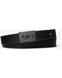 Michael Kors - Mk Reversible Leather And Logo Belt - Lyst