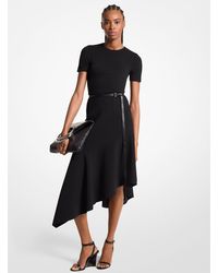 Michael Kors - Mk Stretch Wool Barathea Asymmetric Skirt - Lyst