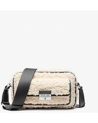 Michael Kors - Bradshaw Extra-Small Faux Shearling Camera Crossbody Bag - Lyst