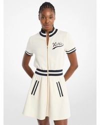 Michael Kors - Cotton Blend Zip-Up Mini Dress - Lyst