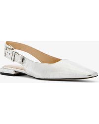 MICHAEL Michael Kors - Mk Darrington Metallic Crackled Leather Flat - Lyst