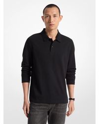 Michael Kors - Mk Bubble Knit Long-Sleeve Polo Shirt - Lyst