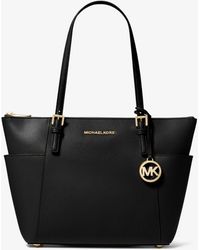 MICHAEL Michael Kors - Jet Set Leather Shopper Tote Handbag - Lyst