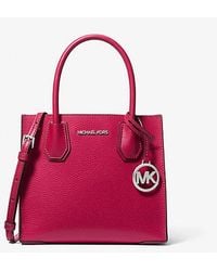 Michael Kors - Mercer Medium Pebbled Leather Crossbody Bag - Lyst