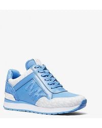 Michael Kors - Maddy Two-tone Signature Logo And Mesh Trainer - Lyst