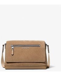 Michael Kors - Hudson Small Suede Messenger Bag - Lyst