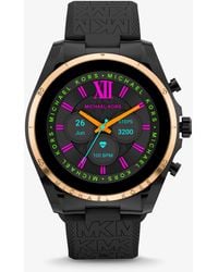 Michael Kors - Gen 6 Bradshaw Black-tone And Logo Silicone Smartwatch - Lyst