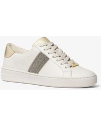 irving python embossed stripe leather sneaker