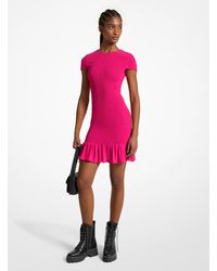 MICHAEL Michael Kors - Mk Smocked Georgette Mini Dress - Lyst