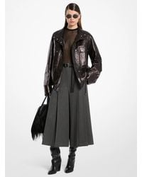 Michael Kors - Michael Kors Washed Leather Bomber Jacket - Lyst