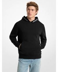 Michael Kors - Mk Logo Trim Cotton Blend Hoodie - Lyst