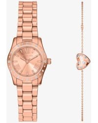 Michael Kors - Petite Lexington Pavé-Tone Watch And Heart Bracelet Gift Set - Lyst