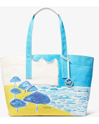 Michael Kors - X Christina Zimpel Large Cotton Canvas Tote Bag - Lyst
