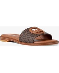 Michael Kors - Carissa Signature Logo Slide Sandal - Lyst