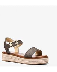 Michael Kors - Richie Signature Logo Platform Espadrille Sandal - Lyst