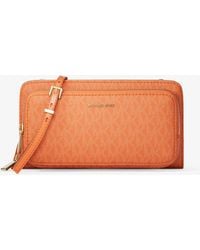 MICHAEL Michael Kors - Mk Jet Set Large Signature Logo Continental Crossbody Bag - Lyst