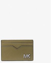 Michael Kors - Edison Scratch-Resistant Crossgrain Leather Card Case - Lyst