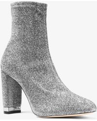 michael kors april leather and knit boot