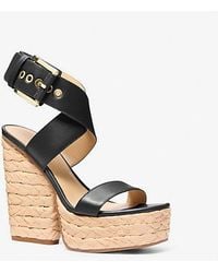 Michael Kors - Rhoda Leather Platform Sandal - Lyst