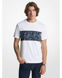 Michael Kors - Mk Empire Signature Logo Stripe Cotton T-Shirt - Lyst